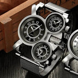 Reloj Luxury Estilo Retro 3 Zonas Horarias