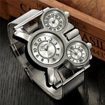 Reloj Luxury Estilo Retro 3 Zonas Horarias