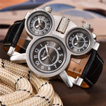 Reloj Luxury Estilo Retro 3 Zonas Horarias