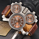 Reloj Luxury Estilo Retro 3 Zonas Horarias