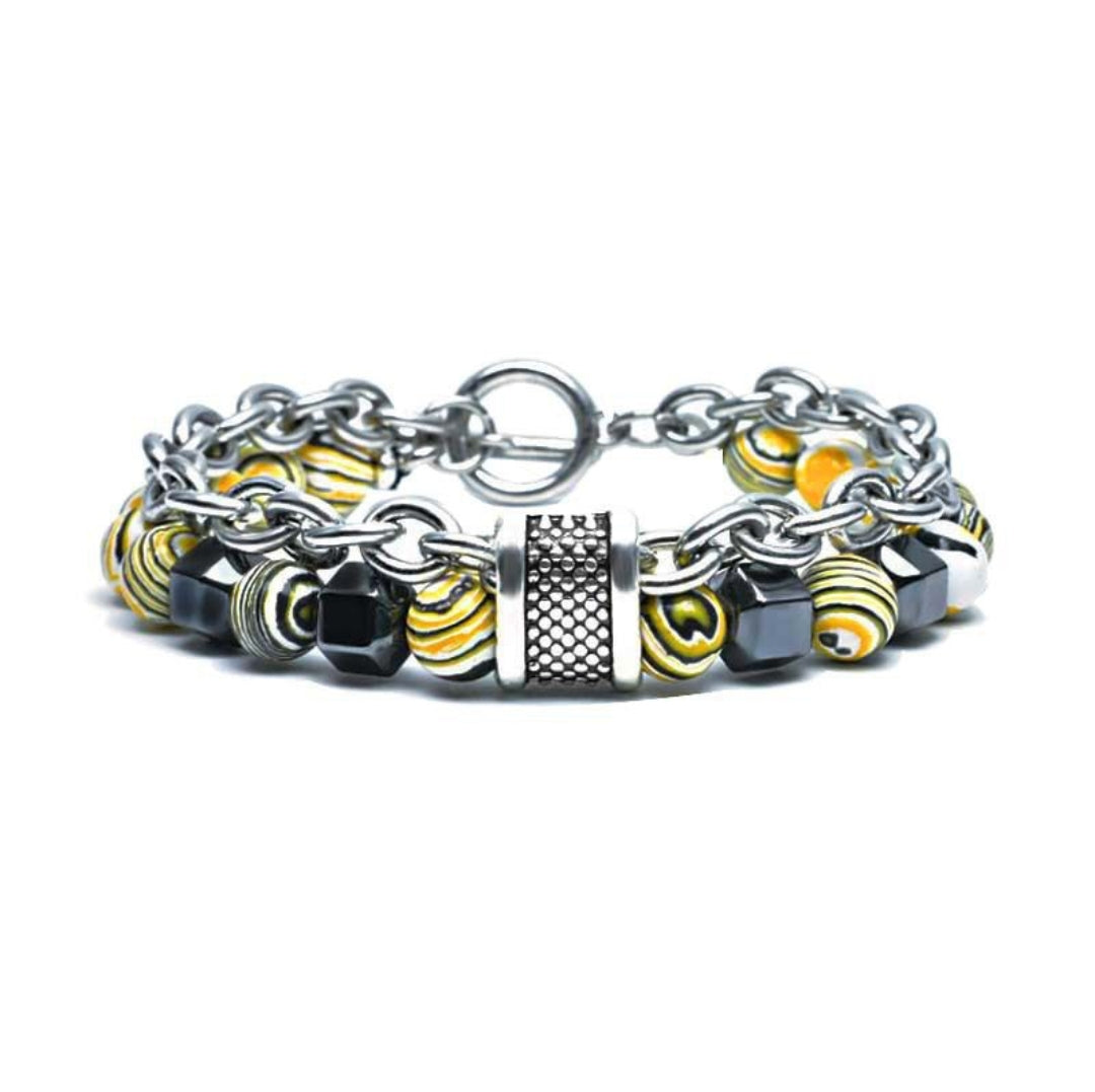 Brazalete Luxury Malaquita y Hematita