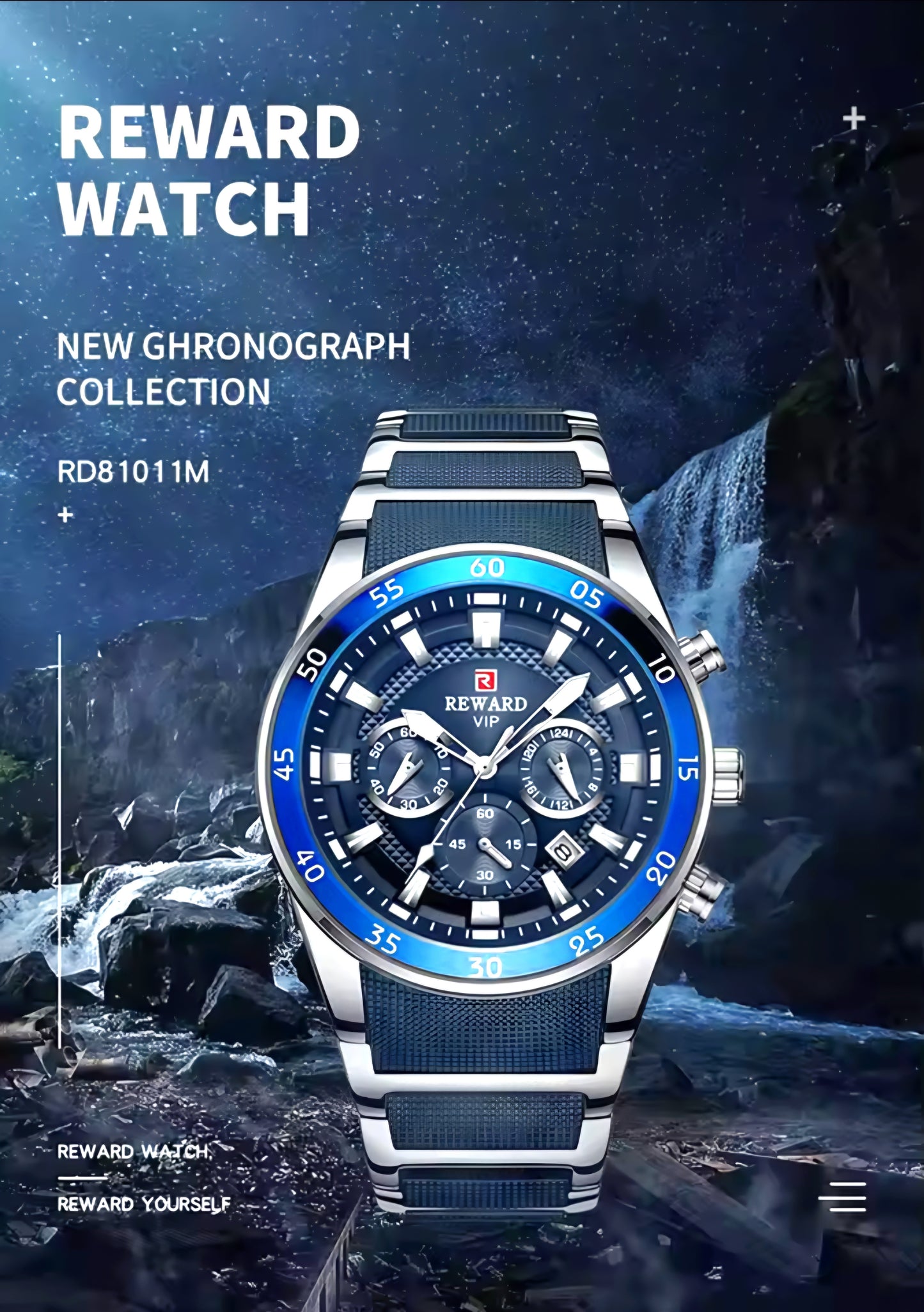 Reloj de Lujo RD Blue Silver "Elegancia Suprema"
