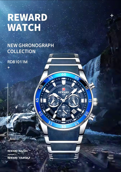 Reloj de Lujo RD Blue Silver "Elegancia Suprema"