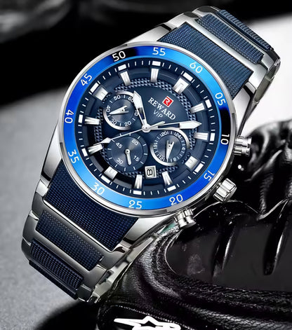 Reloj de Lujo RD Blue Silver "Elegancia Suprema"