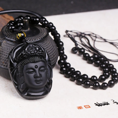 Collar de Meditación Buda Obsidiana