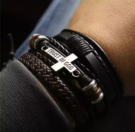 Confía en Dios "Trust in God". Juego de 3 Brazaletes