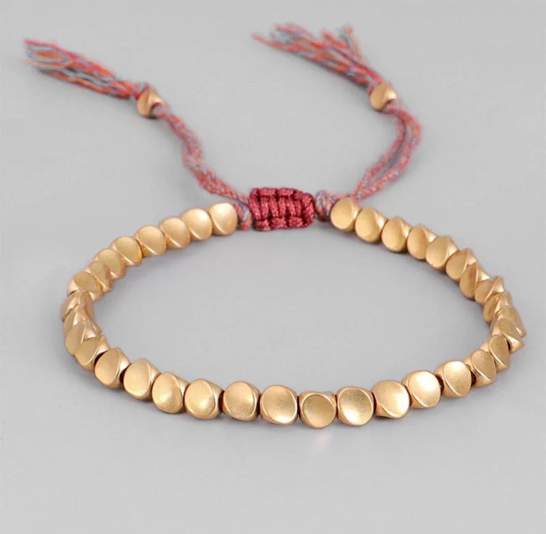 Pulsera Premium de Cuentas de Cobre Tibetano