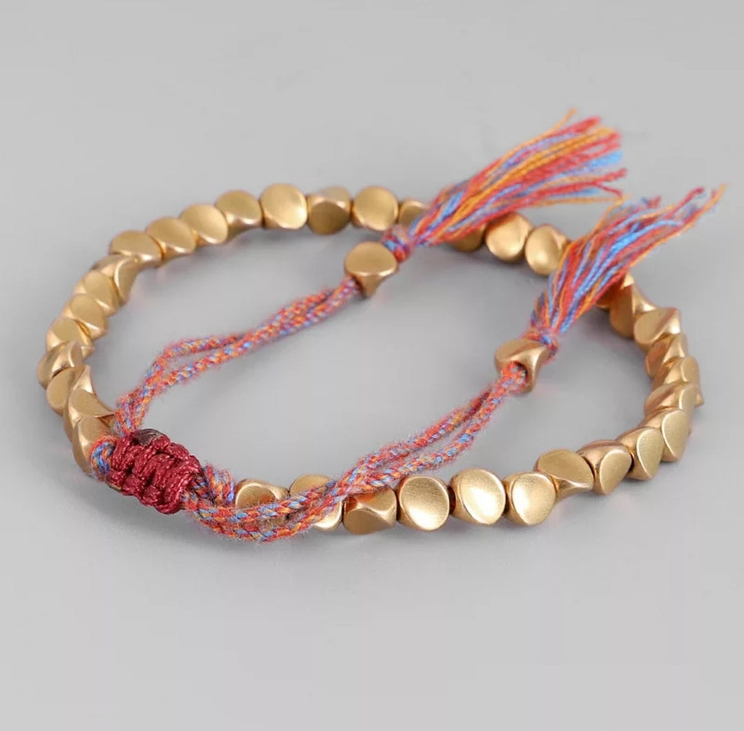 Pulsera Premium de Cuentas de Cobre Tibetano