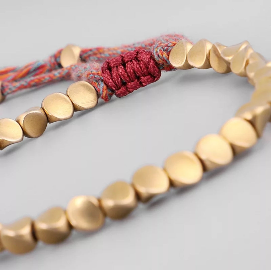 Pulsera Premium de Cuentas de Cobre Tibetano