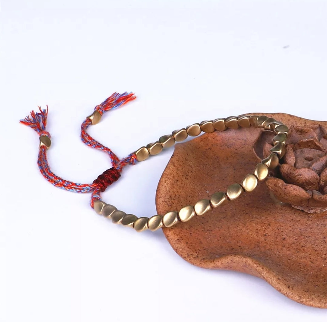 Pulsera Premium de Cuentas de Cobre Tibetano